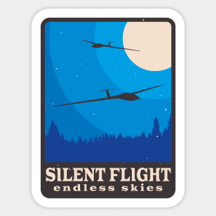 Soaring Fly Aviation Retro Glider Pilot Sticker